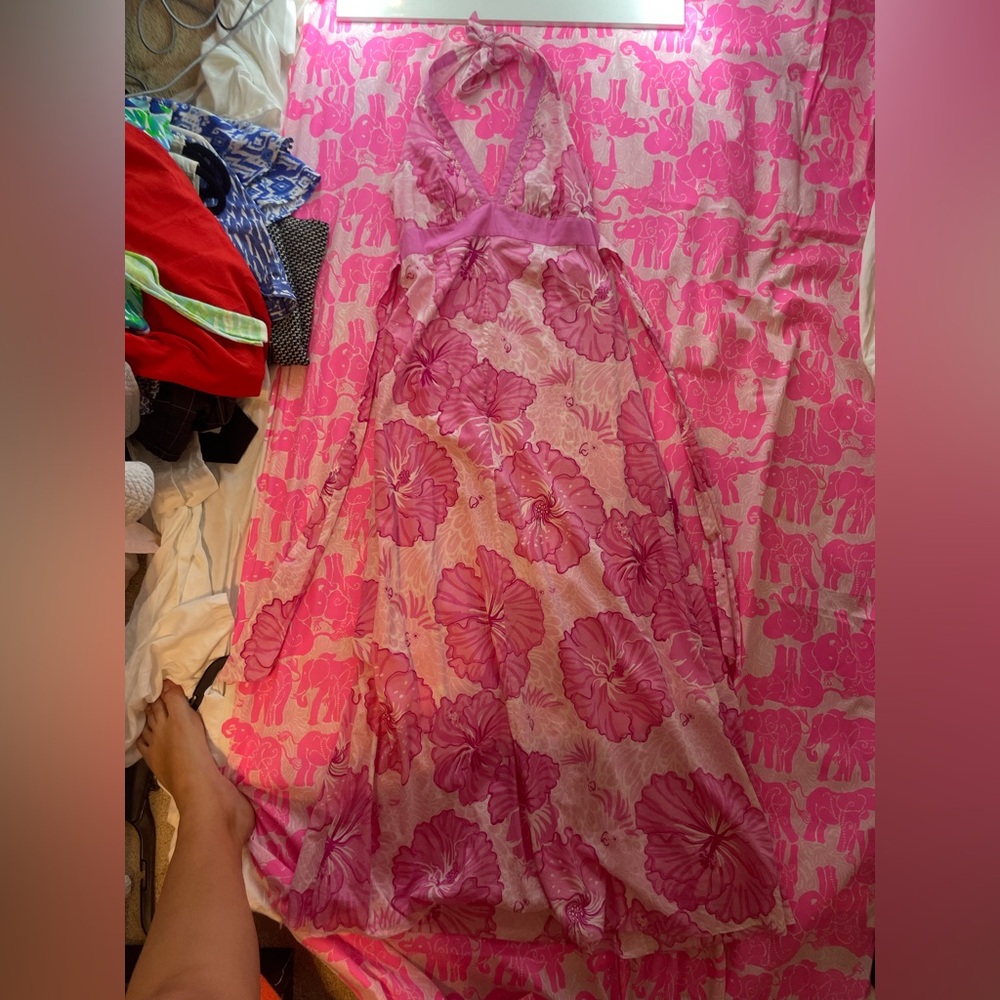 Lilly Pulitzer Vibrant Pink Cotton halter Dress